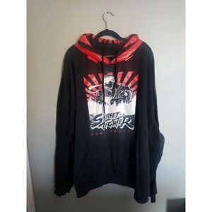 Capcom Street Fighter hoodie hooded sweatshirt 4X XXXXL 4XL black red